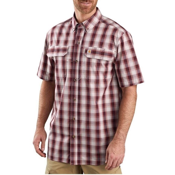 🆕Carhartt Force Men's Relaxed Fit Plaid SS Button Down Shirt ~ Size Medium - Picture 1 of 9